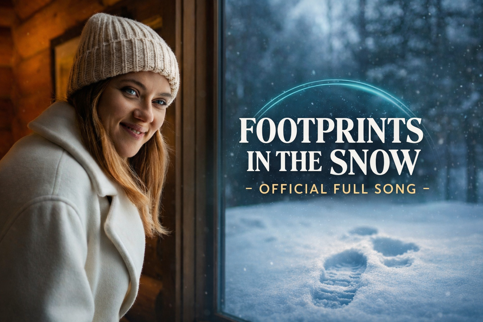 Footprints in the Snow Scene